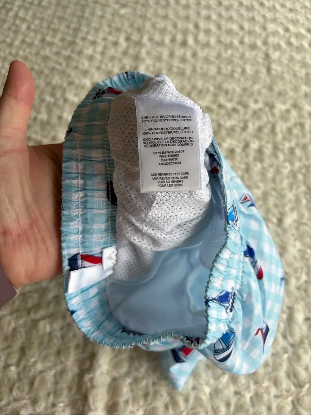New 3T Wippette Light Blue Sailboat Print Swim Shorts for Kids Boys Toddlers